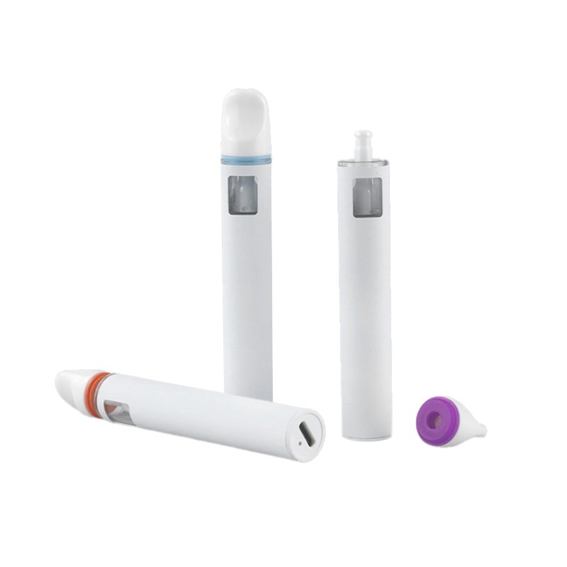 Stylo vape jetable entièrement en céramique pour huiles THC de résine vivante de distillat Sativa Indica